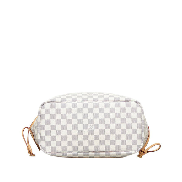 ルイ ヴィトン ダミエ アズール ネヴァーフルMM ハンドバッグ トートバッグ N41361 ホワイト PVC レザー レディース LOUIS VUITTON 【中古】