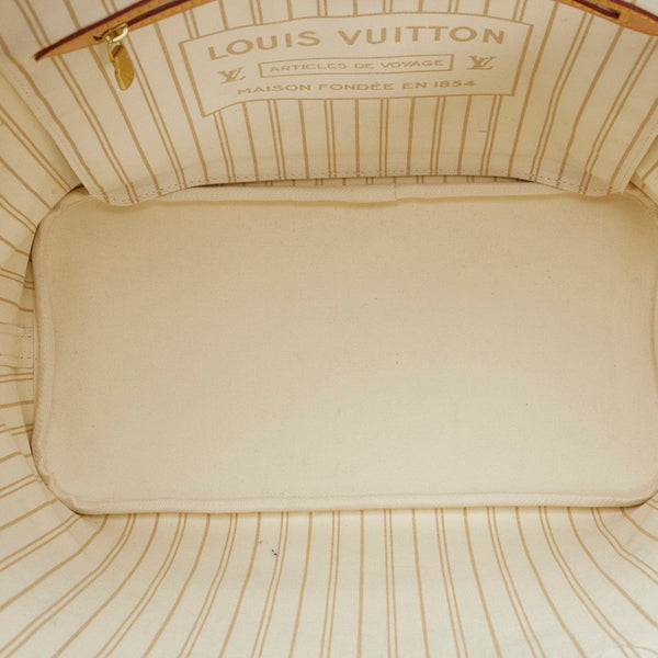 ルイ ヴィトン ダミエ アズール ネヴァーフルMM ハンドバッグ トートバッグ N41361 ホワイト PVC レザー レディース LOUIS VUITTON 【中古】