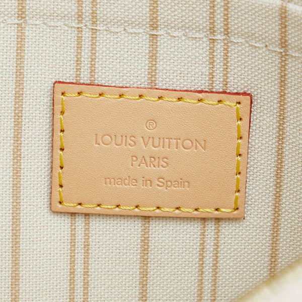 ルイ ヴィトン ダミエ アズール ネヴァーフルMM ハンドバッグ トートバッグ N41361 ホワイト PVC レザー レディース LOUIS VUITTON 【中古】