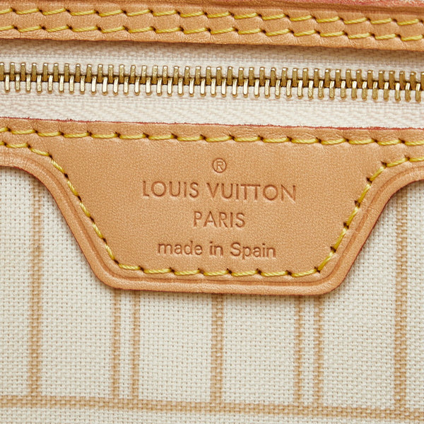 ルイ ヴィトン ダミエ アズール ネヴァーフルMM ハンドバッグ トートバッグ N41361 ホワイト PVC レザー レディース LOUIS VUITTON 【中古】