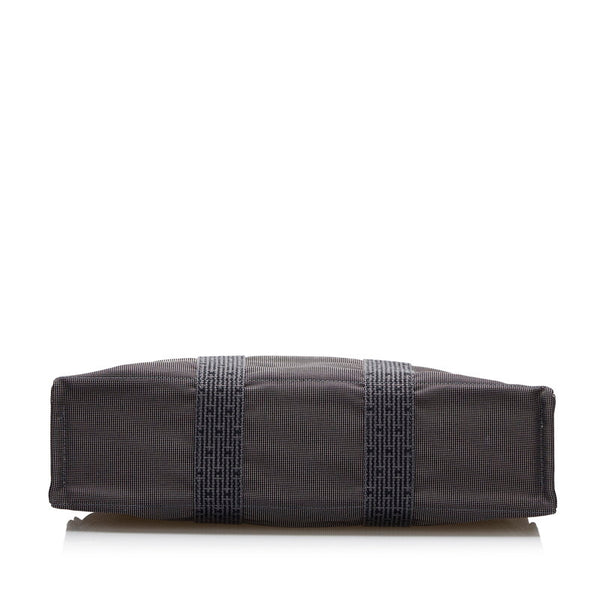 エルメス エールライントートMM トートバッグ グレー キャンバス レディース HERMES 【中古】