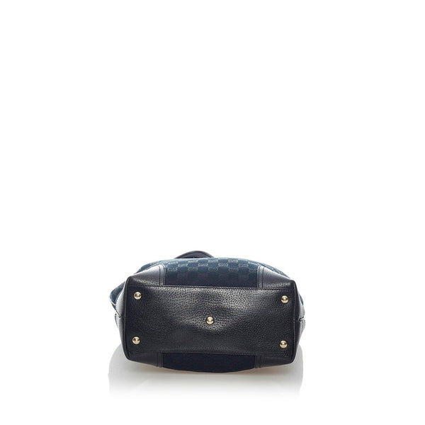 グッチ GGキャンバス シェリーライン トートバッグ 181779 ブラック キャンバス レザー レディース GUCCI 【中古】