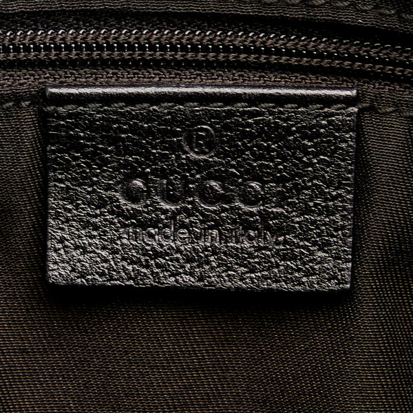 グッチ GGキャンバス シェリーライン トートバッグ 181779 ブラック キャンバス レザー レディース GUCCI 【中古】