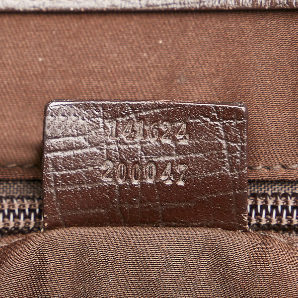 グッチ GGスプリーム トートバッグ 141624 ベージュ ブラウン PVC レザー レディース GUCCI 【中古】