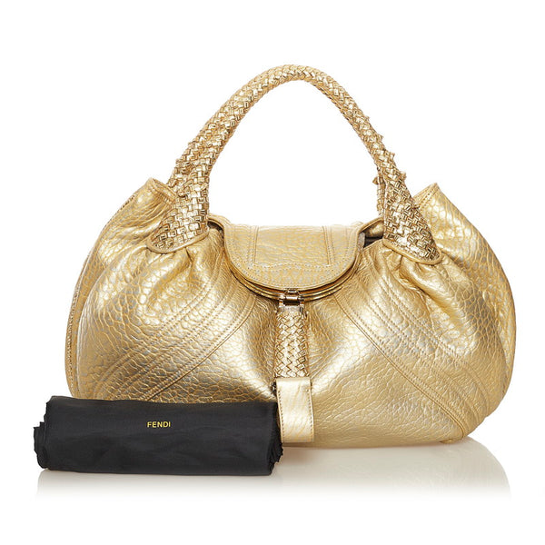 フェンディ スパイバッグ ハンドバッグ トートバッグ 8BR511 ゴールド レザー レディース FENDI 【中古】