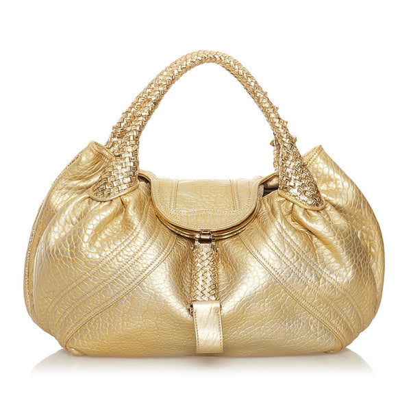 フェンディ スパイバッグ ハンドバッグ トートバッグ 8BR511 ゴールド レザー レディース FENDI 【中古】