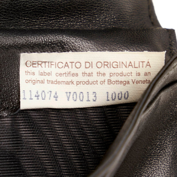 ボッテガヴェネタ イントレチャート 二つ折り財布 長財布 ミディアム ブラック レザー メンズ BOTTEGAVENETA 【中古】
