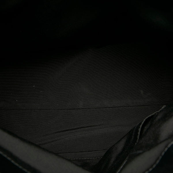 サルヴァトーレフェラガモ ガンチーニ ハンドバッグ GG-21 E164 ブラック ナイロン レザー レディース Salvatore Ferragamo 【中古】