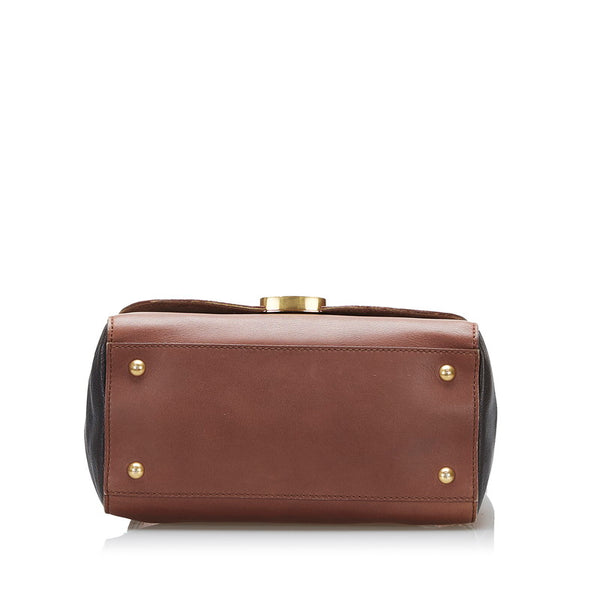 フェンディ アンナ バイカラー ハンドバッグ ショルダーバッグ 2WAY 8BT188 ブラウン レザー レディース FENDI 【中古】