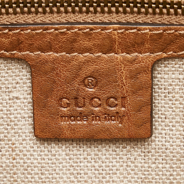 グッチ トートバッグ 223941 ブラウン ベージュ レザー ストロー レディース GUCCI 【中古】