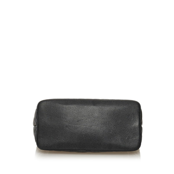 シャネル マトラッセ 復刻トート トートバッグ ブラック キャビアスキン レディース CHANEL 【中古】