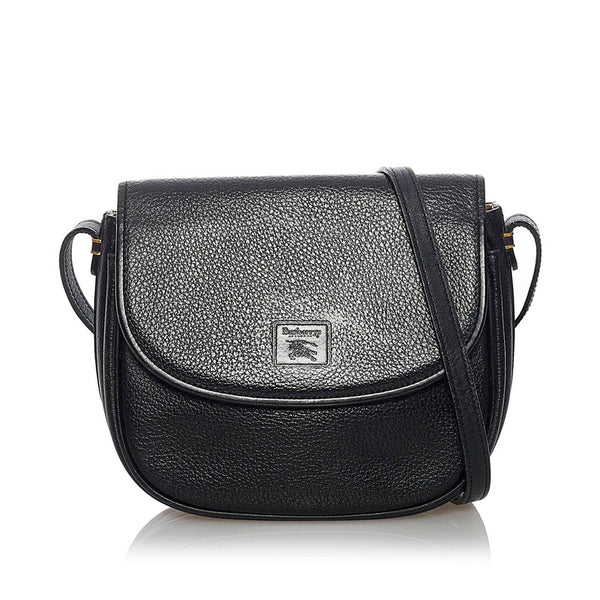 バーバリー ノバチェック ブラック レザー 斜め掛け ショルダーバッグ レディース BURBERRY 【中古】