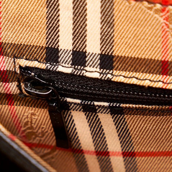 バーバリー ノバチェック ブラック レザー 斜め掛け ショルダーバッグ レディース BURBERRY 【中古】