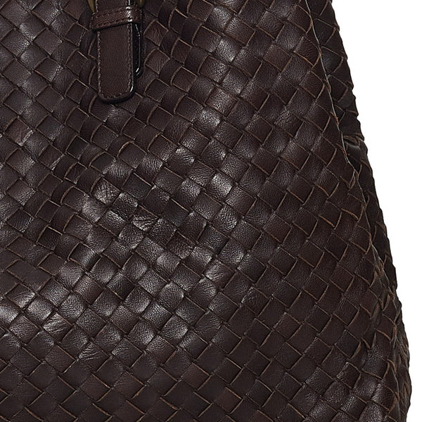 ボッテガヴェネタ イントレチャート 171265 ブラウン レザー トートバッグ レディース BOTTEGAVENETA 【中古】