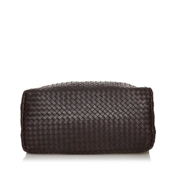 ボッテガヴェネタ イントレチャート 171265 ブラウン レザー トートバッグ レディース BOTTEGAVENETA 【中古】