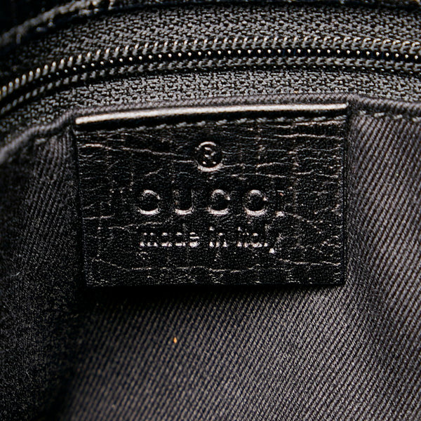 グッチ GGキャンバス トートバッグ 107757 ブラック キャンバス レザー レディース GUCCI 【中古】