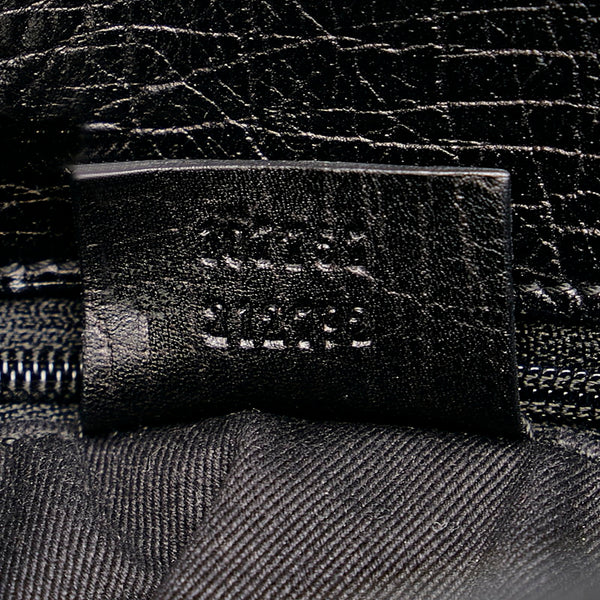 グッチ GGキャンバス トートバッグ 107757 ブラック キャンバス レザー レディース GUCCI 【中古】