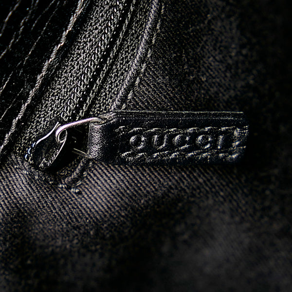 グッチ GGキャンバス トートバッグ 107757 ブラック キャンバス レザー レディース GUCCI 【中古】