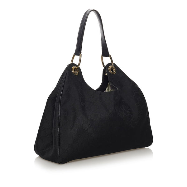 グッチ GGナイロン ワンショルダーバッグ 257268 ブラック ナイロン レザー レディース GUCCI 【中古】