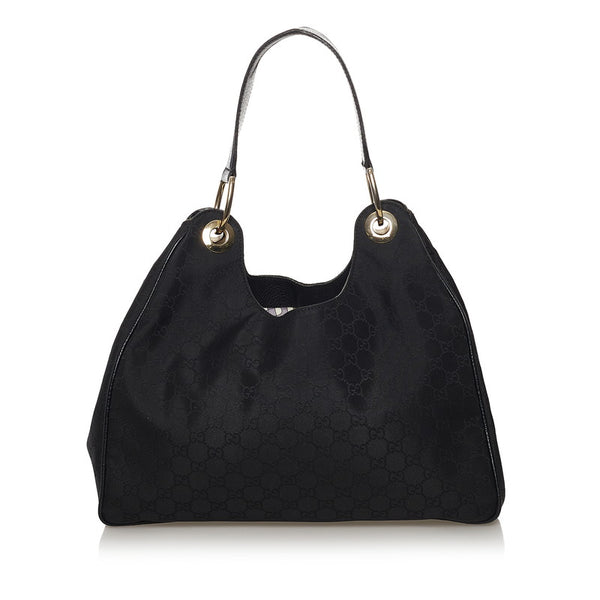 グッチ GGナイロン ワンショルダーバッグ 257268 ブラック ナイロン レザー レディース GUCCI 【中古】