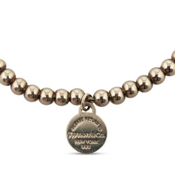 ティファニー ボールチェーン ハート ブレスレット SV925 シルバー エナメル レディース TIFFANY&Co. 【中古】