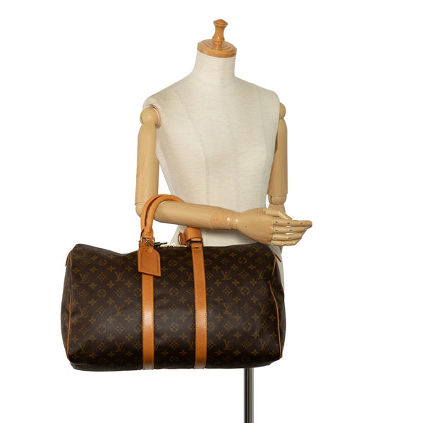 ルイ ヴィトン モノグラム キーポル 45 ボストンバッグ M41418 ブラウン PVC レザー レディース LOUIS VUITTON 【中古】