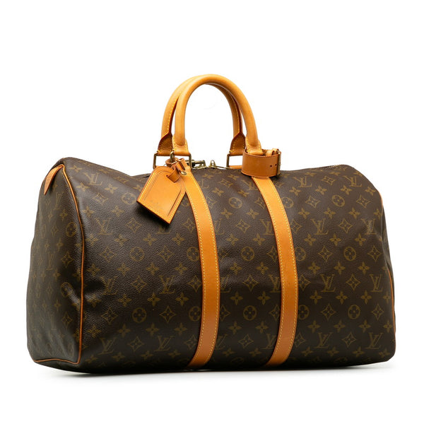 ルイ ヴィトン モノグラム キーポル 45 ボストンバッグ M41418 ブラウン PVC レザー レディース LOUIS VUITTON 【中古】