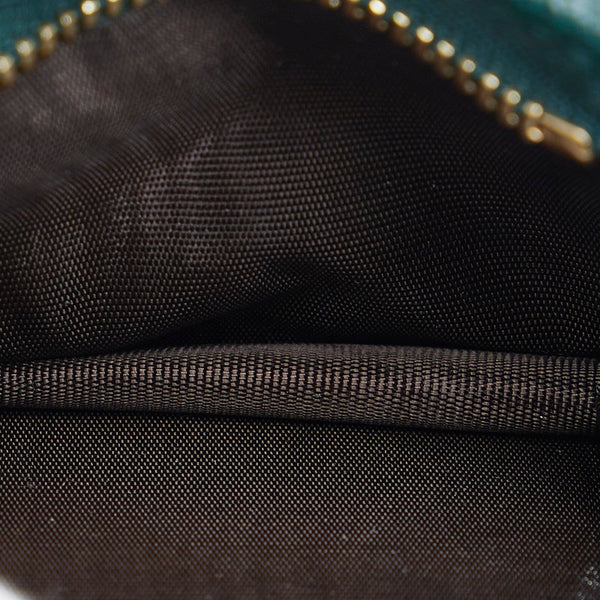 グッチ ズゥミ ミニチェーンウォレット 二つ折り財布 570660 グリーン レザー レディース GUCCI 【中古】