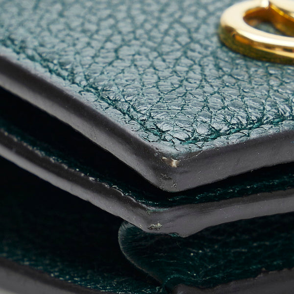 グッチ ズゥミ ミニチェーンウォレット 二つ折り財布 570660 グリーン レザー レディース GUCCI 【中古】