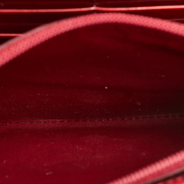 カルティエ ハッピーバースディ 長財布 ボルドー エナメル レディース CARTIER 【中古】