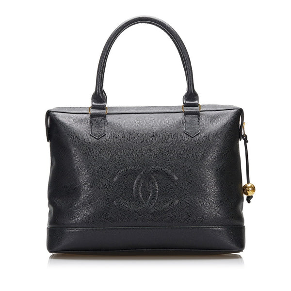 シャネル ココマーク ココボール ゴールド金具 トートバッグ ショルダーバッグ ブラック キャビアスキン レディース CHANEL 【中古】