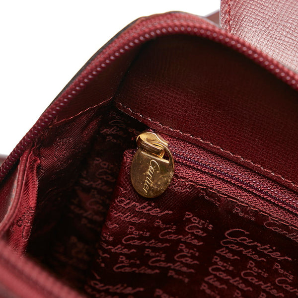 カルティエ マストライン リュック バックパック ボルドー レザー レディース CARTIER 【中古】