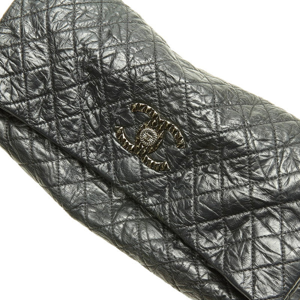 シャネル マトラッセ ココマーク チェーンショルダーバッグ ブラック レザー レディース CHANEL 【中古】