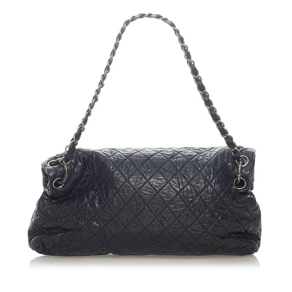 シャネル マトラッセ ココマーク チェーンショルダーバッグ ブラック レザー レディース CHANEL 【中古】