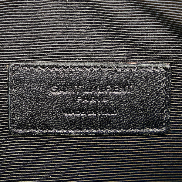 サンローラン クロコ型押し クラッチバッグ ブラック レザー メンズ SAINT LAURENT 【中古】