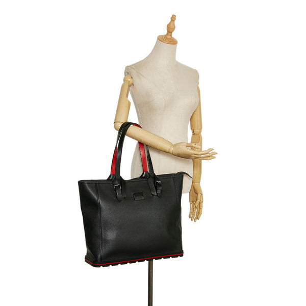 クリスチャンルブタン カバイカー トートバッグ ブラック レッド グレインレザー レディース Christian Louboutin 【中古】