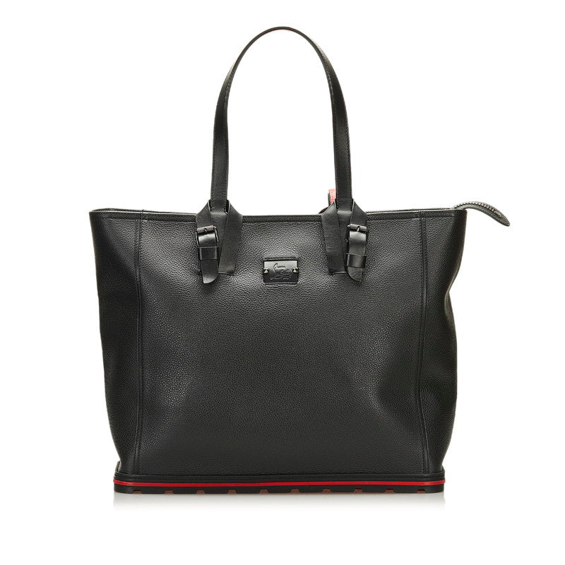 クリスチャンルブタン カバイカー トートバッグ ブラック レッド グレインレザー レディース Christian Louboutin 【中古】