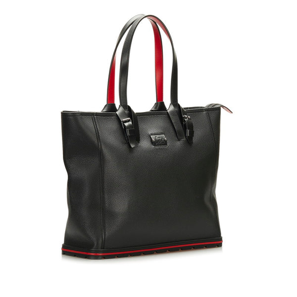 クリスチャンルブタン カバイカー トートバッグ ブラック レッド グレインレザー レディース Christian Louboutin 【中古】