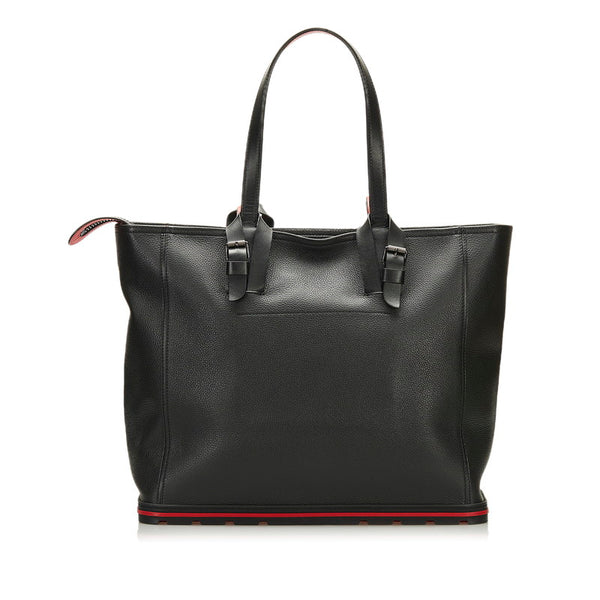 クリスチャンルブタン カバイカー トートバッグ ブラック レッド グレインレザー レディース Christian Louboutin 【中古】