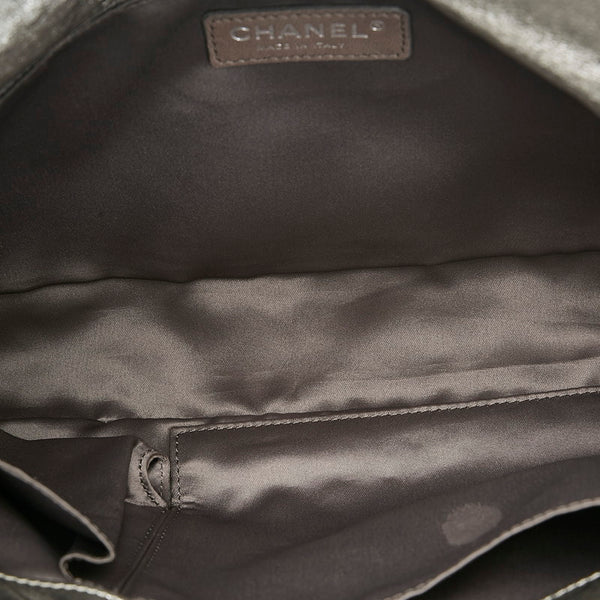 シャネル ココマーク パンチング チェーン ショルダーバッグ シルバー レザー レディース CHANEL 【中古】