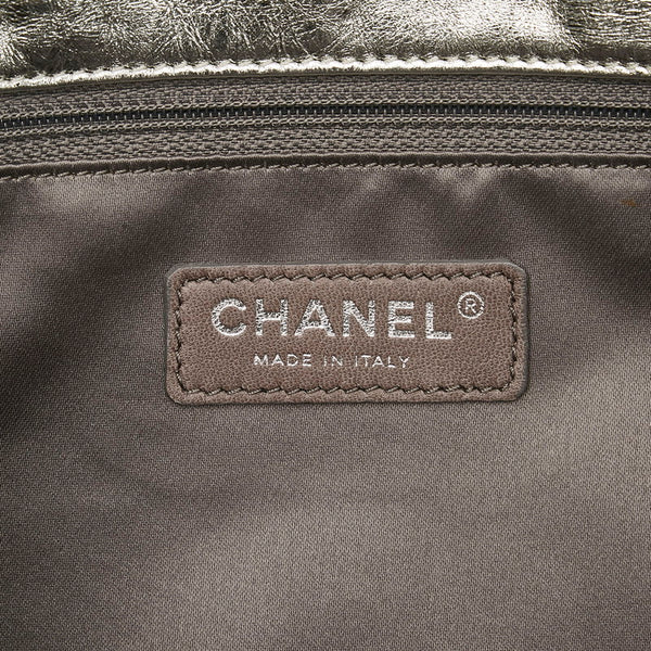 シャネル ココマーク パンチング チェーン ショルダーバッグ シルバー レザー レディース CHANEL 【中古】