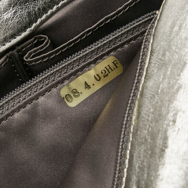 シャネル ココマーク パンチング チェーン ショルダーバッグ シルバー レザー レディース CHANEL 【中古】