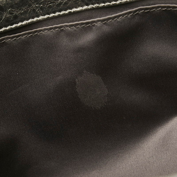 シャネル ココマーク パンチング チェーン ショルダーバッグ シルバー レザー レディース CHANEL 【中古】