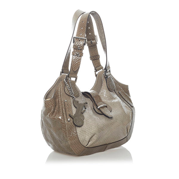 セリーヌ ハンドバッグ WC-SA-0049 カーキ パテントレザー レディース CELINE 【中古】