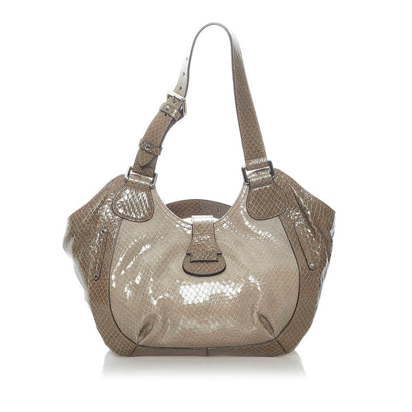 セリーヌ ハンドバッグ WC-SA-0049 カーキ パテントレザー レディース CELINE 【中古】