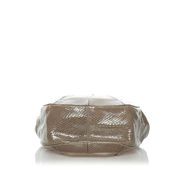 セリーヌ ハンドバッグ WC-SA-0049 カーキ パテントレザー レディース CELINE 【中古】