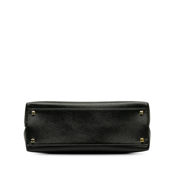 サルヴァトーレフェラガモ ガンチーニ ハンドバッグ ショルダーバッグ 2WAY AF-21 0290 ブラック レザー レディース Salvatore Ferragamo 【中古】