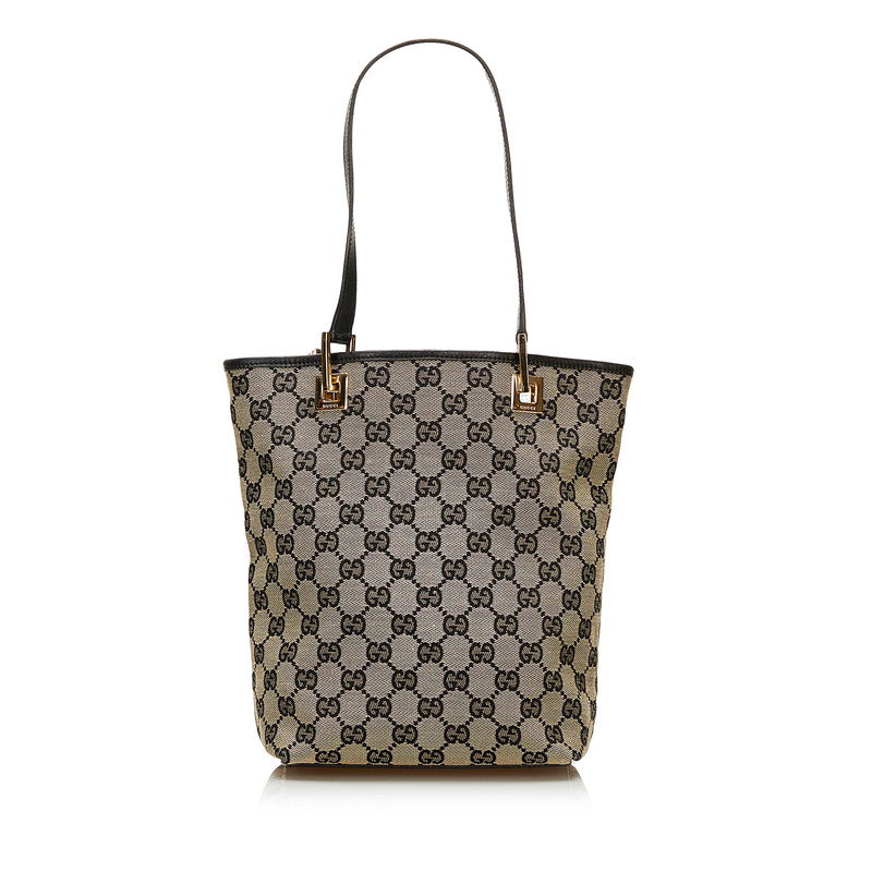 グッチ GGキャンバス ミニ トートバッグ ハンドバッグ 0021099 ベージュ ブラック キャンバス レザー レディース GUCCI 【中古】