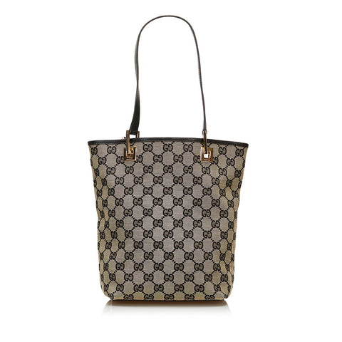 グッチ GGキャンバス ミニ トートバッグ ハンドバッグ 0021099 ベージュ ブラック キャンバス レザー レディース GUCCI 【中古】