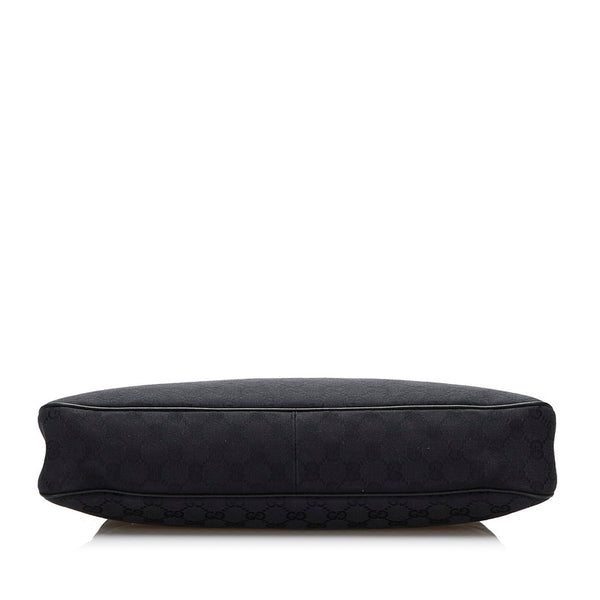 グッチ GGキャンバス ハンドバッグ トートバッグ 121023 ブラック キャンバス レザー レディース GUCCI 【中古】